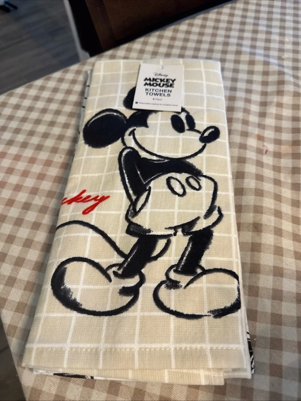 Disney Beige and Black Mickey Mouse Kitchen Towels